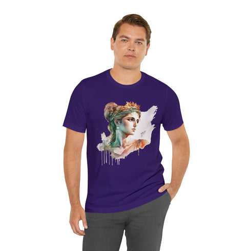 Greecian Goddess in Watercolor - Short Sleeve Tee